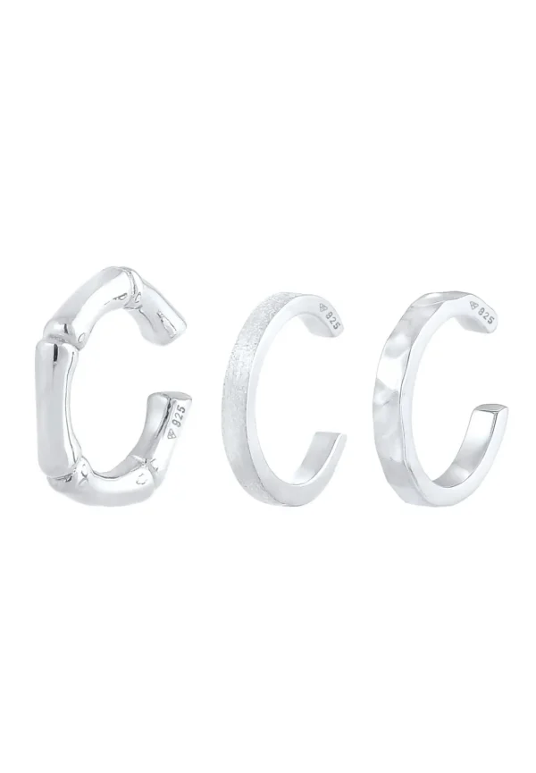 Ear Cuffs>KUZZOI Heren Oorklem Set Van 3 Geo Organiek In 925 Sterling Zilver